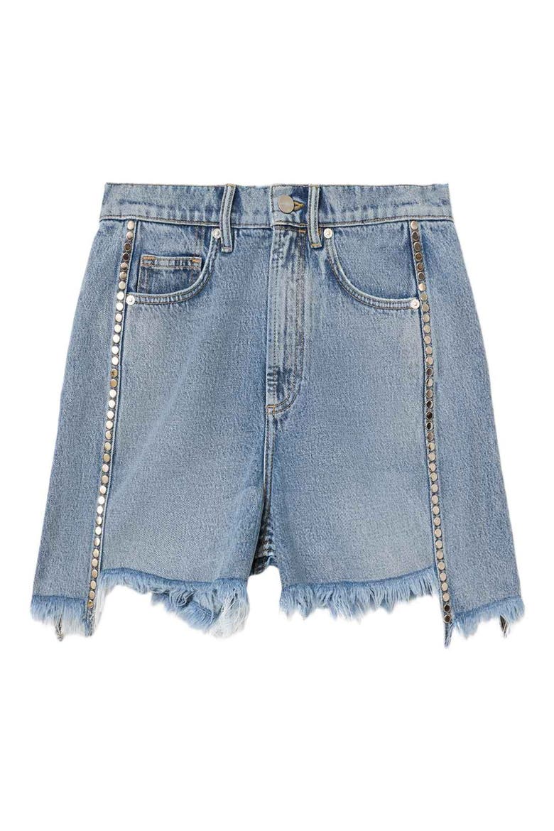 Frankie Stud Cutoff Denim Shorts, Alternate, color, VINTAGE INDIGO