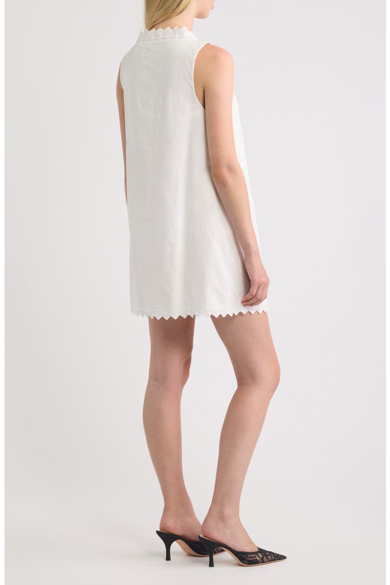The Serene Eyelet Trim Cotton Minidress, Alternate, color, WHITE