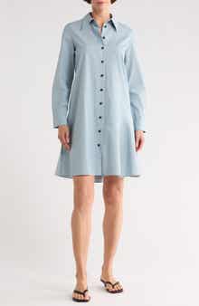 Flounce Hem Shirtdress