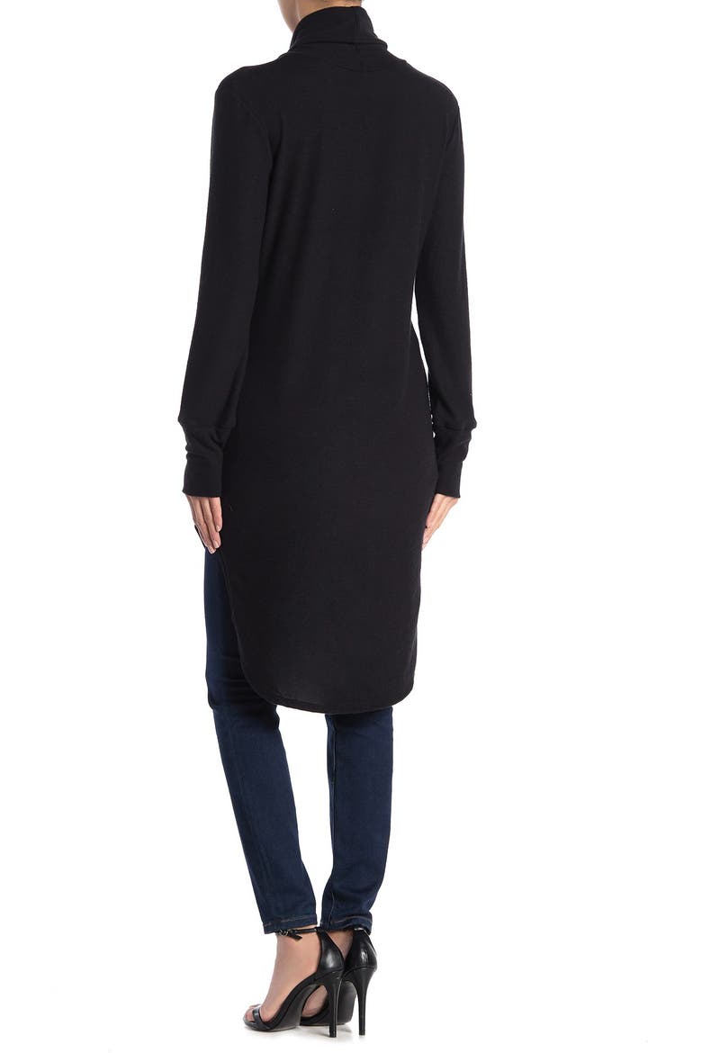Turtleneck High-Low Tunic Sweater, Alternate, color, BLACK