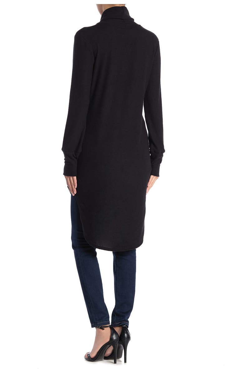 GO COUTURE Turtleneck High-Low Tunic Sweater, Alternate, color, Black