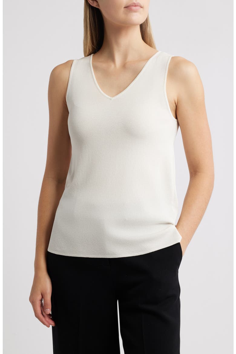 Double V-Neck Sweater Tank, Main, color, WHITE DOVE