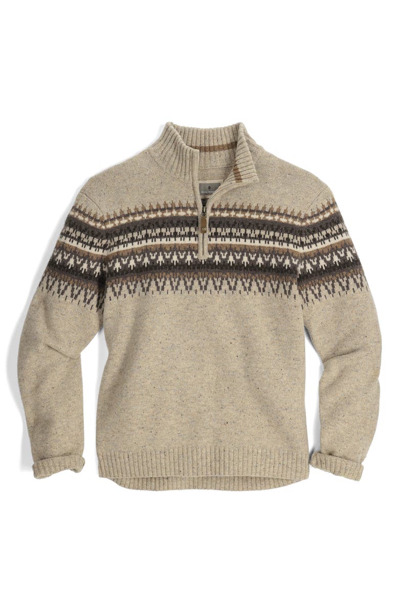 ROYAL ROBBINS Arch Rock Quarter Zip Merino Wool Pullover, Main, color, Sandstone Kirkwood Print