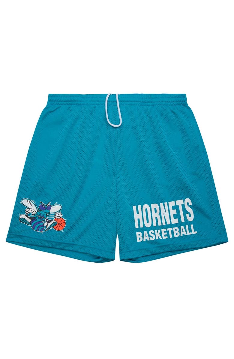 Mitchell & Ness Men's Mitchell & Ness Teal Charlotte Hornets Hardwood Classics Gameday Mesh Shorts, Alternate, color, 