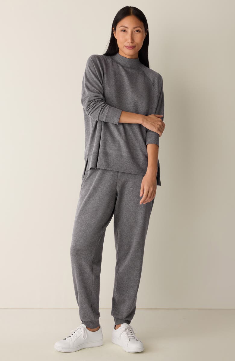 Eileen Fisher Mock Neck Long Sleeve Top, Alternate, color, Ash