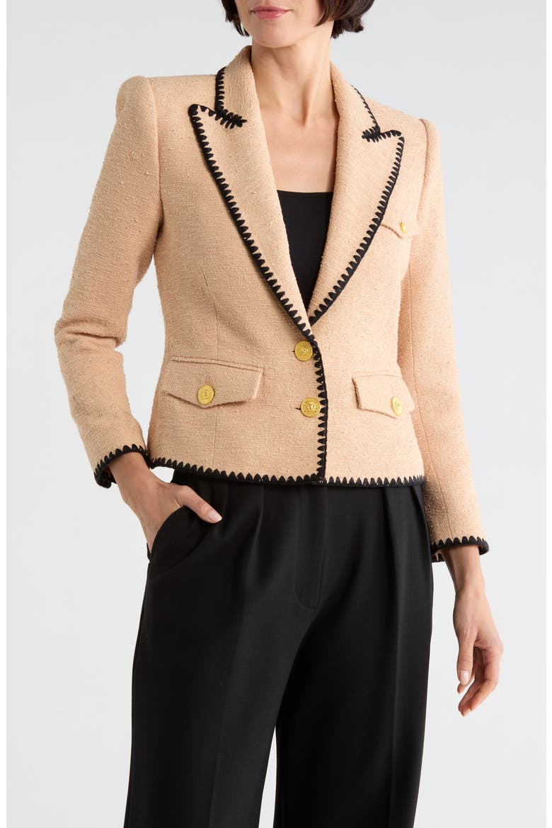Wylla Structured Blazer, Main, color, CAPPUCCINO/ BLACK