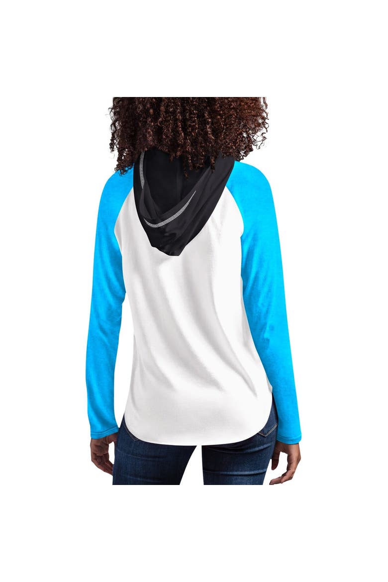 Women's G-III 4Her by Carl Banks White Ross Chastain MVP Raglan Hooded Long Sleeve T-Shirt, Alternate, color, White