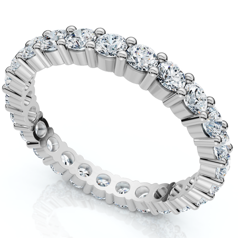 1 1/2 Ct Diamond Eternity Ring Women's Stackable 14k Gold Band Lab Grown