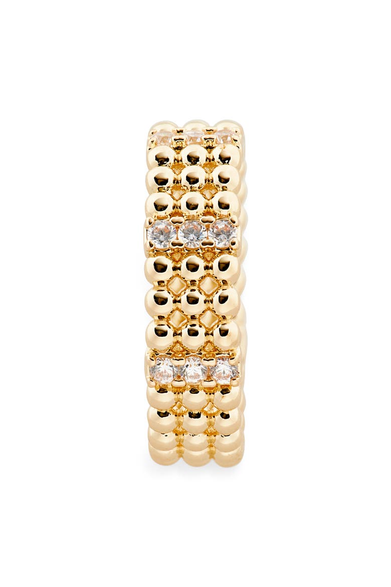 Crystal Bead Textured Band Ring, Alternate, color, GOLD
