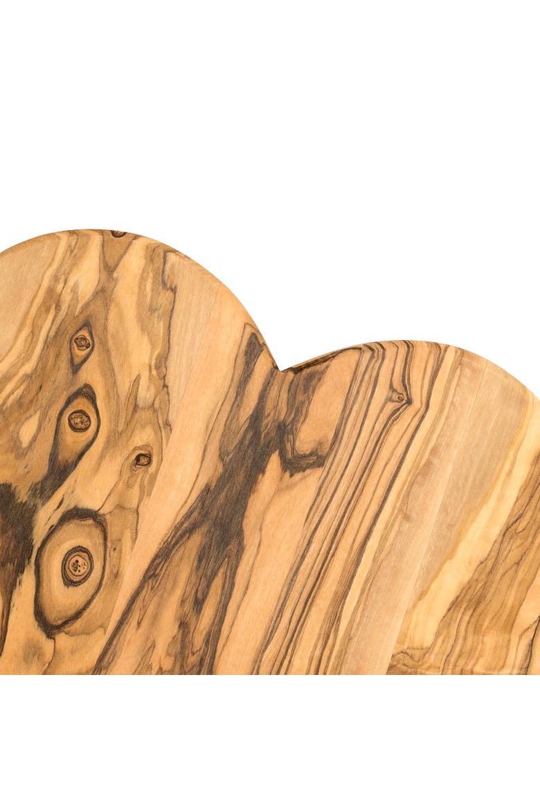Olivewood Cutting Board, Heart Shape, 8.66 x 8.27 x 0.63", Alternate, color, Brown