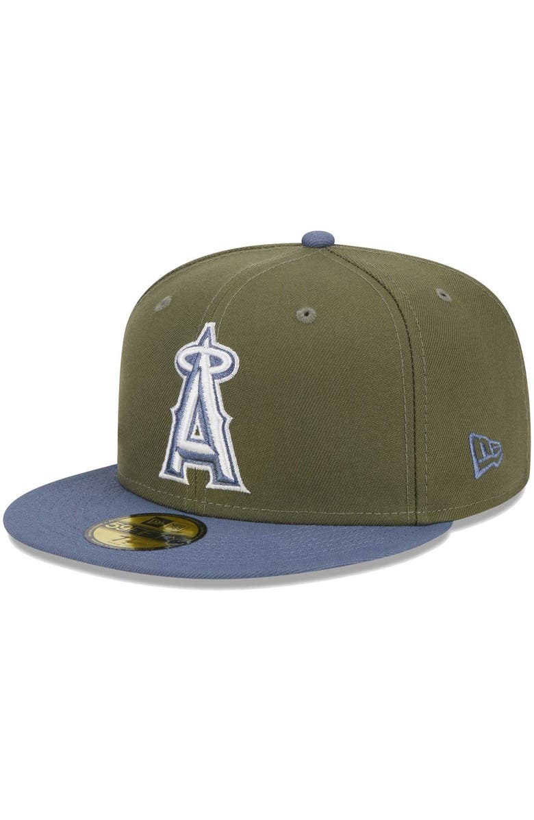New Era Men's New Era Olive/Blue Los Angeles Angels 59FIFTY Fitted Hat, Alternate, color, 