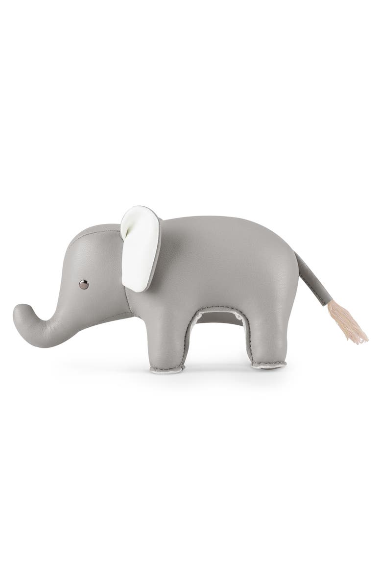 Zuny Elephant Bookend, Alternate, color, Gray White