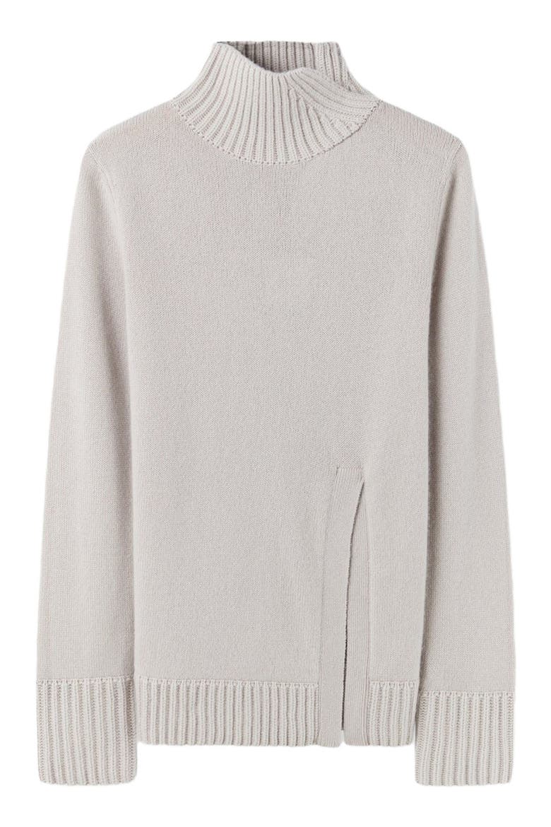Cut-Out Cashmere Turtleneck, Alternate, color, chateau gray