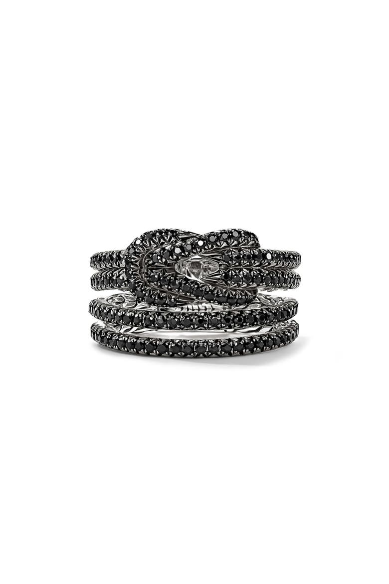 Love Knot Ring, Black Sapphire, Main, color, SILVER BLACK