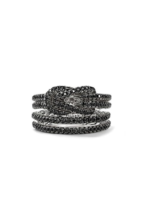 Love Knot Ring, Black Sapphire