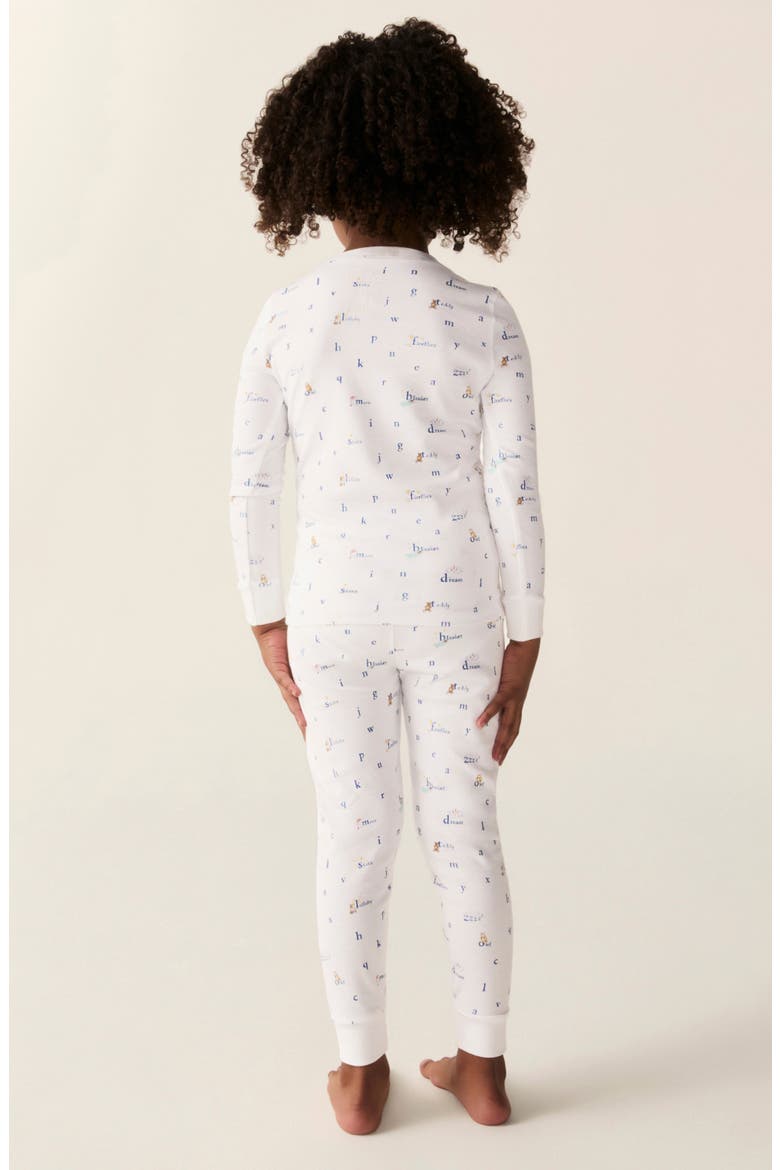 Fitted Two-Piece Pima Cotton Pajamas, Alternate, color, WHITE MULTI