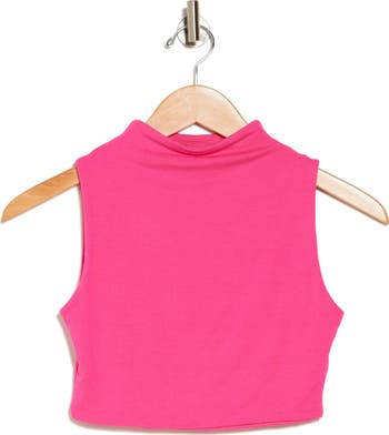 Sleeveless Mock Neck Crop Top