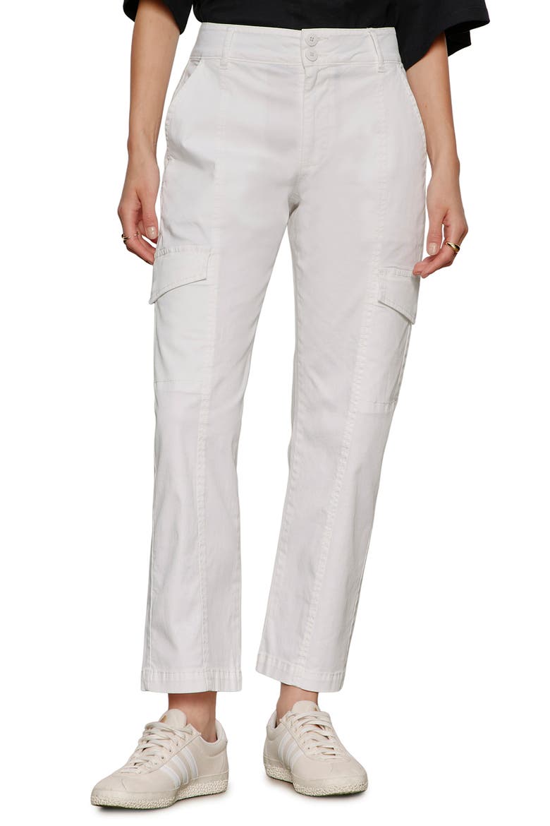 Rebel Ankle Straight Leg Cargo Pants, Main, color, CHALK WHITE