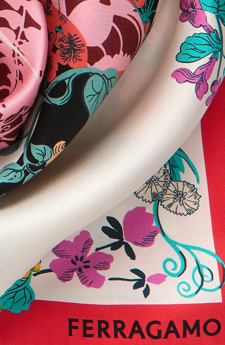 FERRAGAMO Pegasus Print Silk Twill Scarf Scarf, Alternate, color, Ivory/ Black