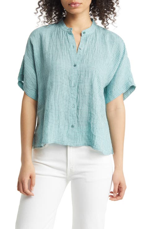 Mandarin Collar Organic Linen Shirt