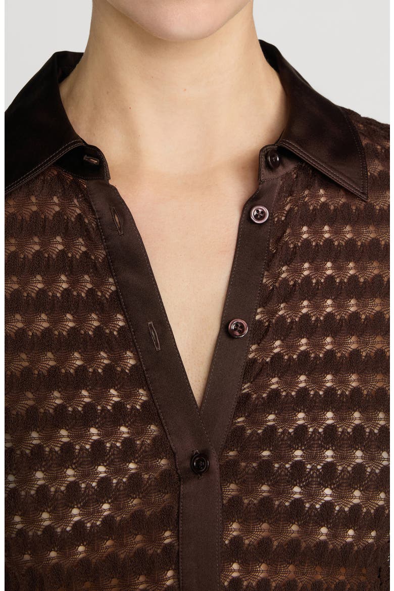 Bubble Stitch Shirt, Alternate, color, CHESTNUT