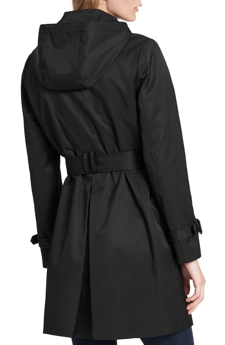 Calvin Klein Water Resistant Belted Trench Coat, Alternate, color,