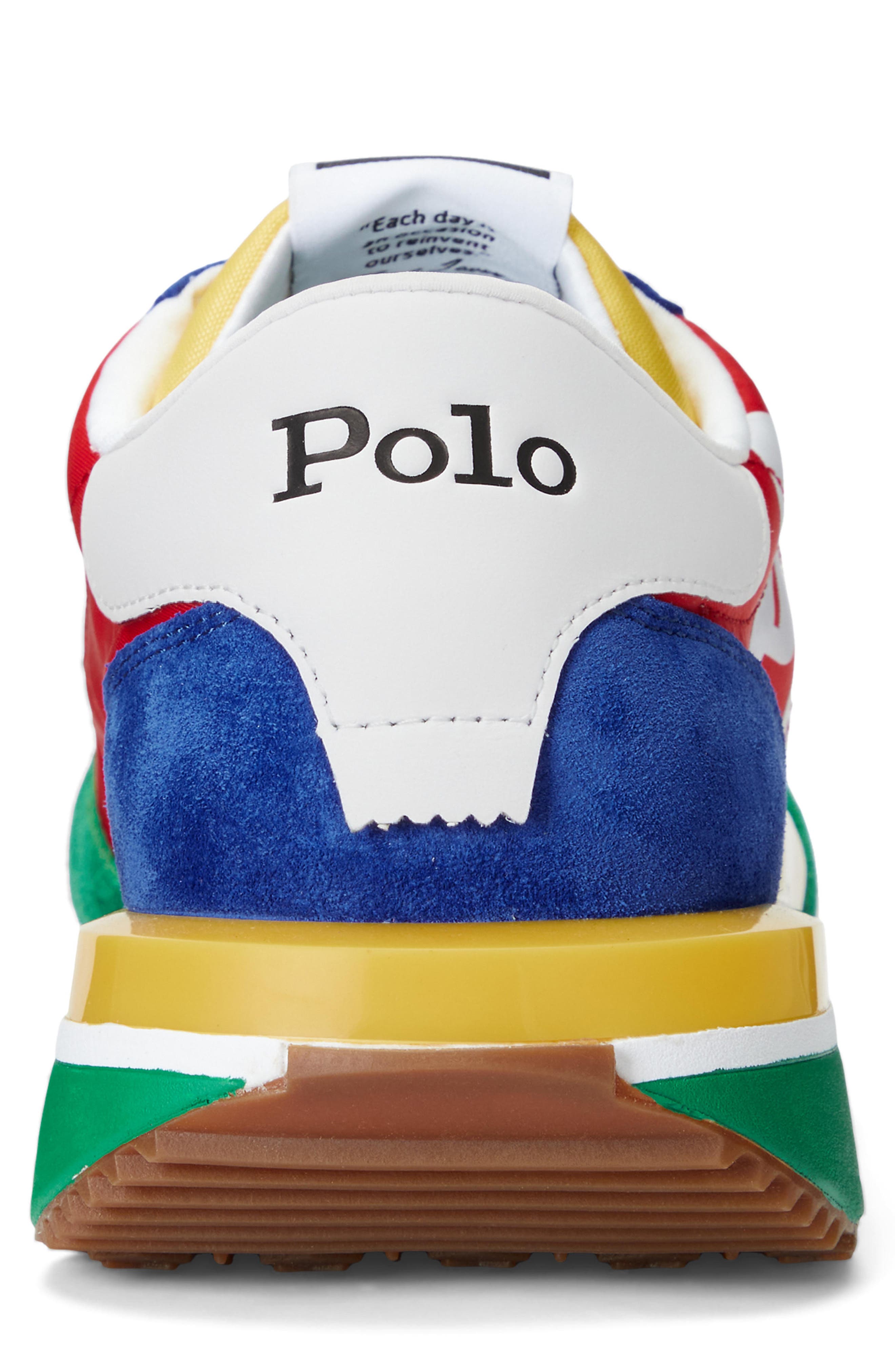 Ralph Lauren Colorblock Sneaker, Alternate, color, Royal/ Green/ Yellow/ Multi
