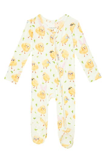 Posh Peanut Babies'  Charles Chick Easter Print Fitted Footie Pajamas
