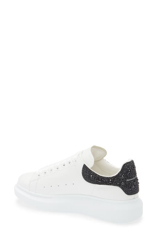 Alexander Mcqueen White Oversized Sneakers With Strass Black Spoiler In White/black/jet