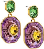 BY ADINA EDEN Fancy Oval Octagon Drop Stud Earring