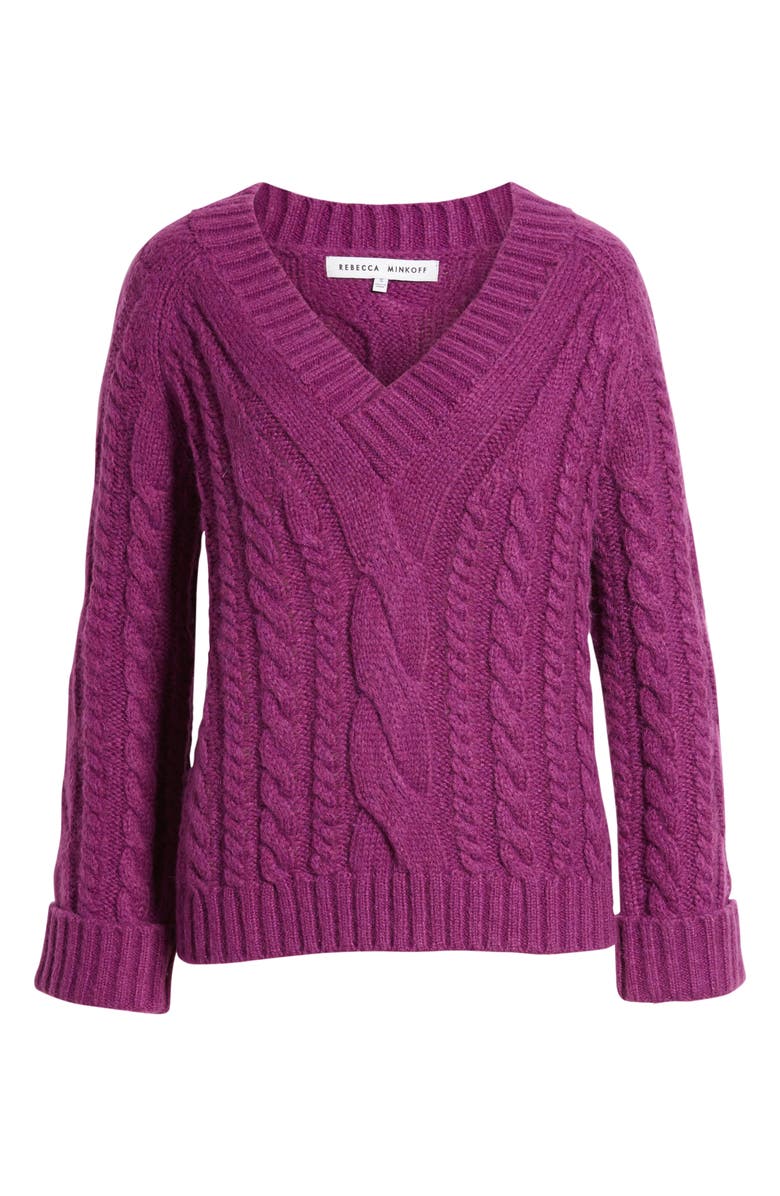 Rebecca Minkoff Maxine Cable Knit Sweater, Alternate, color, 