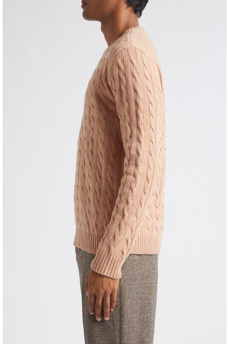 Maglia VLOGO Signature Cabled Virgin Wool Crewneck Sweater, Alternate, color, ROSE