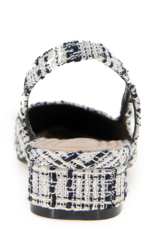 Bcbgeneration Tillie Slingback Cap Toe Pump In White Boucle Black