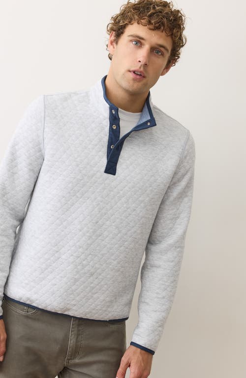 Marine Layer Corbet Reversible Quilted Snap Placket Sweatshirt In Blue