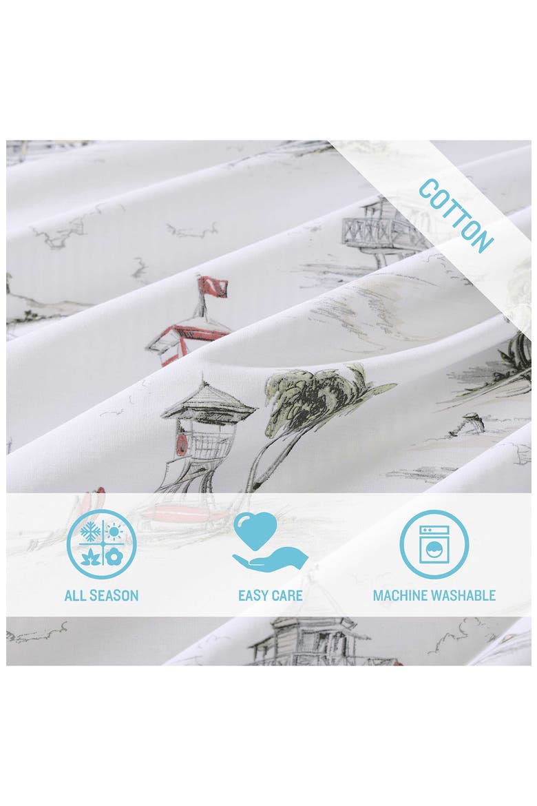 Beach Club Comforter Set, Alternate, color, GREY/ CORAL RED