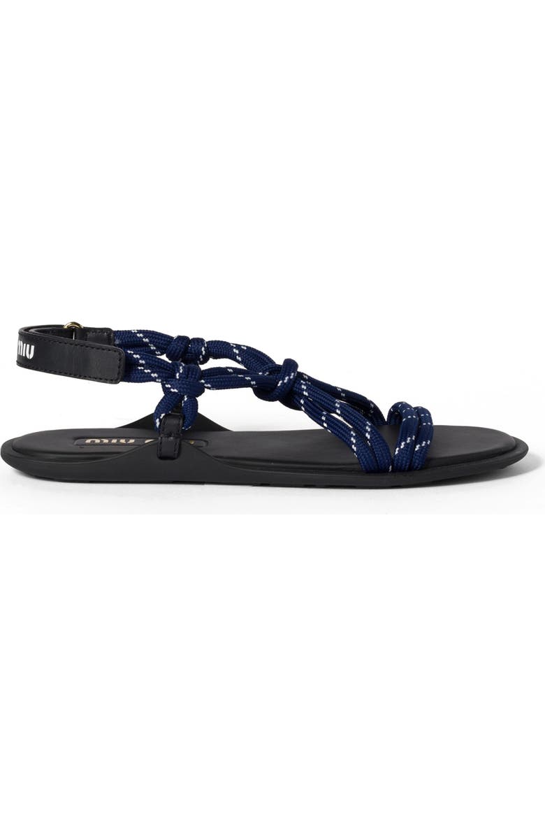 Miu Miu Nastro Cord Sandal, Alternate, color, Baltico
