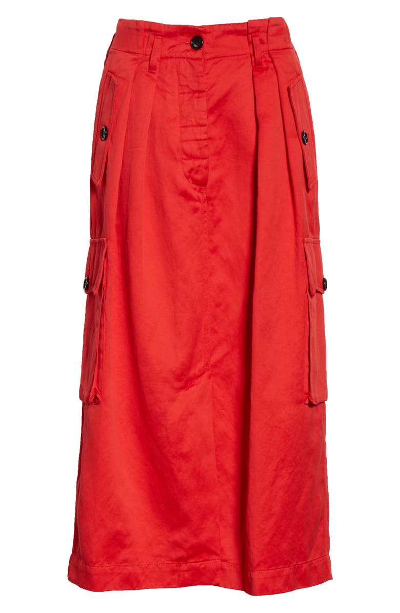 Dries Van Noten Savannah Cotton & Wool Midi Cargo Skirt, Alternate, color, 