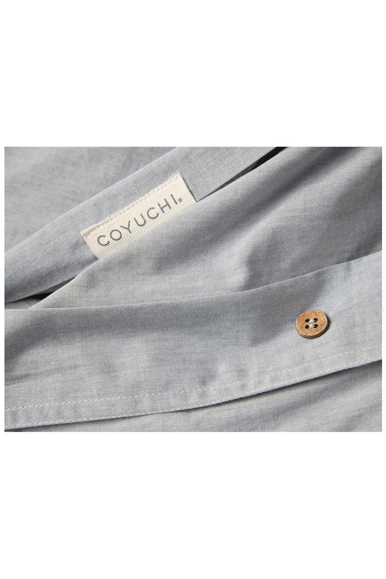 Organic Crinkled Percale™ Duvet Cover, Alternate, color, GRAPHITE CHAMBRAY