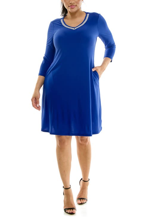 Rhinestone V-Neck Dress