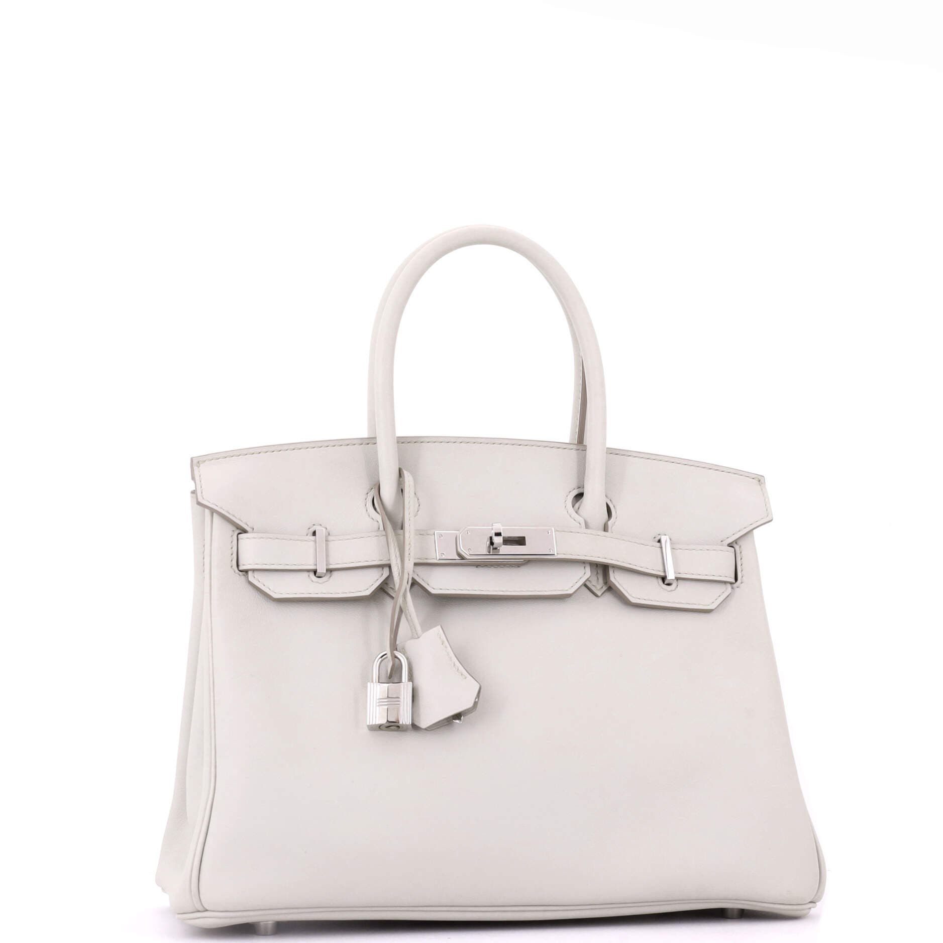 Pre-Owned Hermes Birkin Handbag Light Swift with Palladium Hardware 30, Alternate, color, Beton