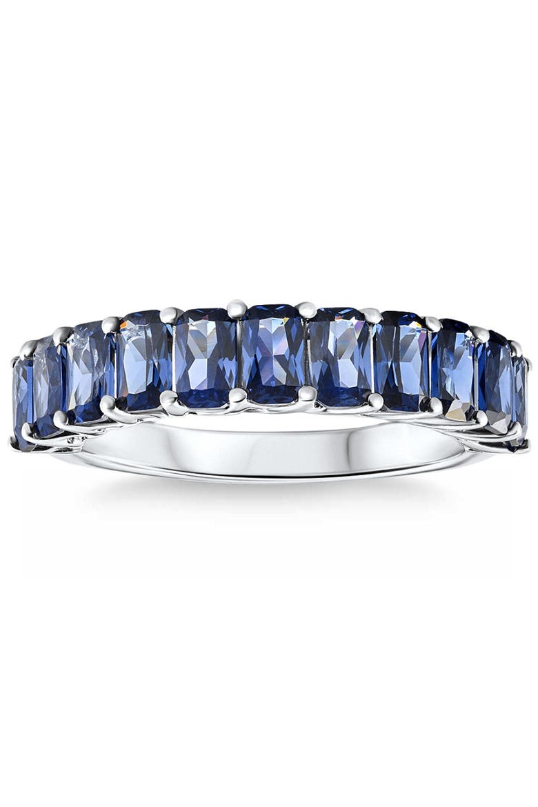 2.50Ct Blue Sapphire Wedding Anniversary Ring Stackable 14k Gold Band, Alternate, color, 14k White Gold