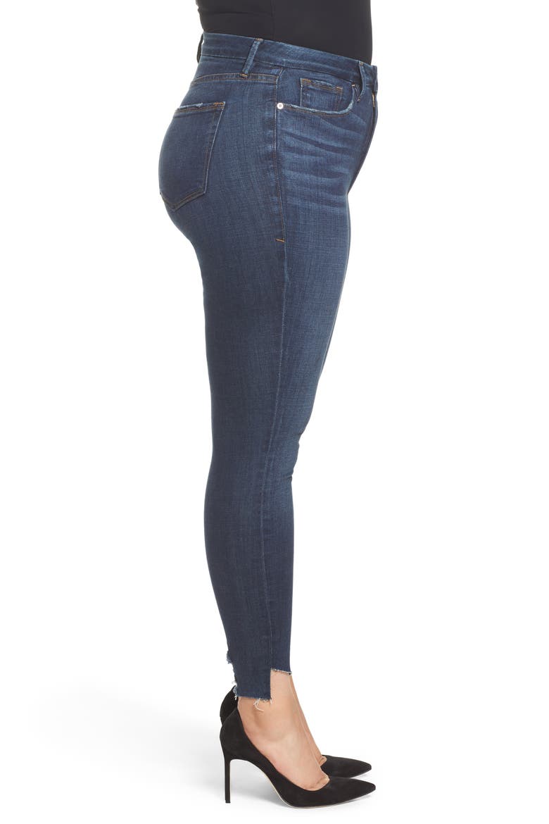 Good Waist Cascade Hem Skinny Jeans, Alternate, color, BLUE 098
