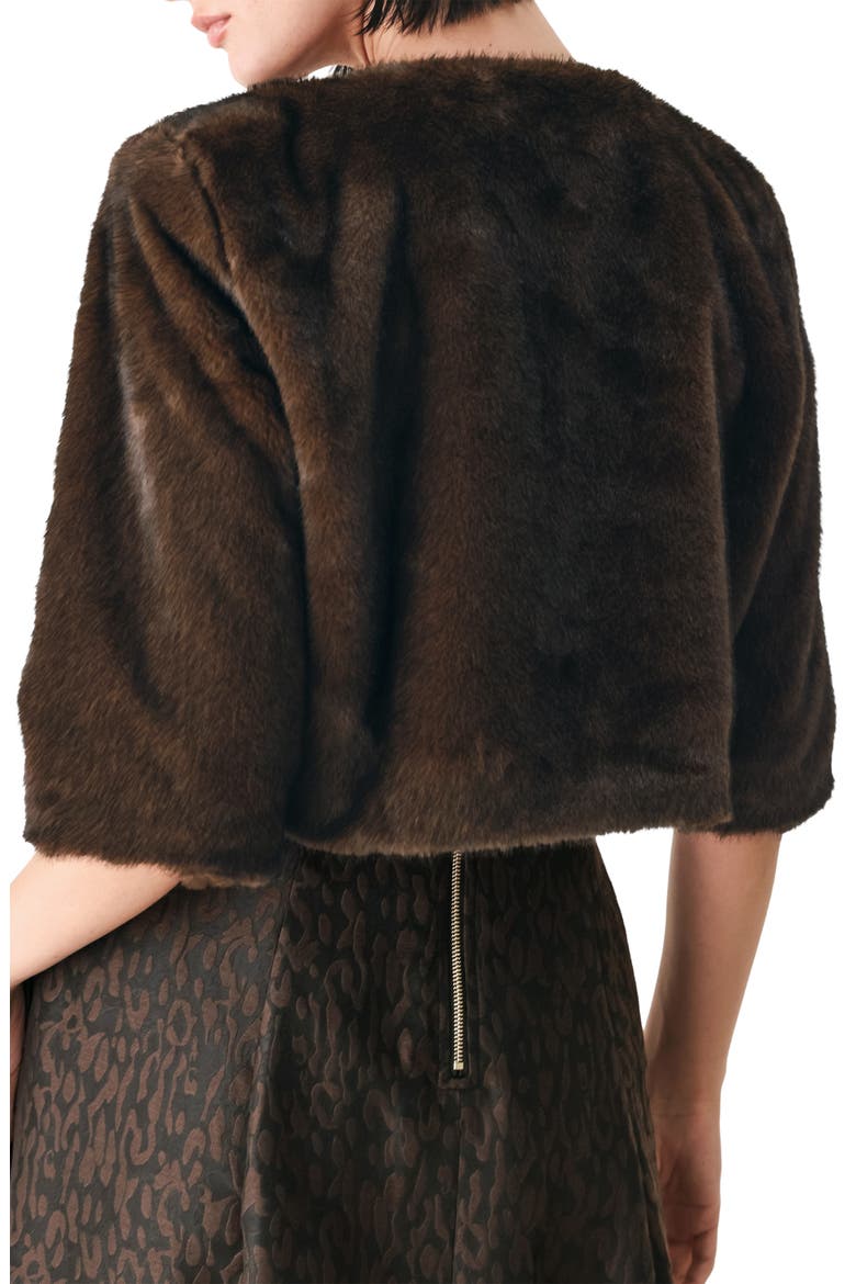 Faux Fur Jacket, Alternate, color, BROWN