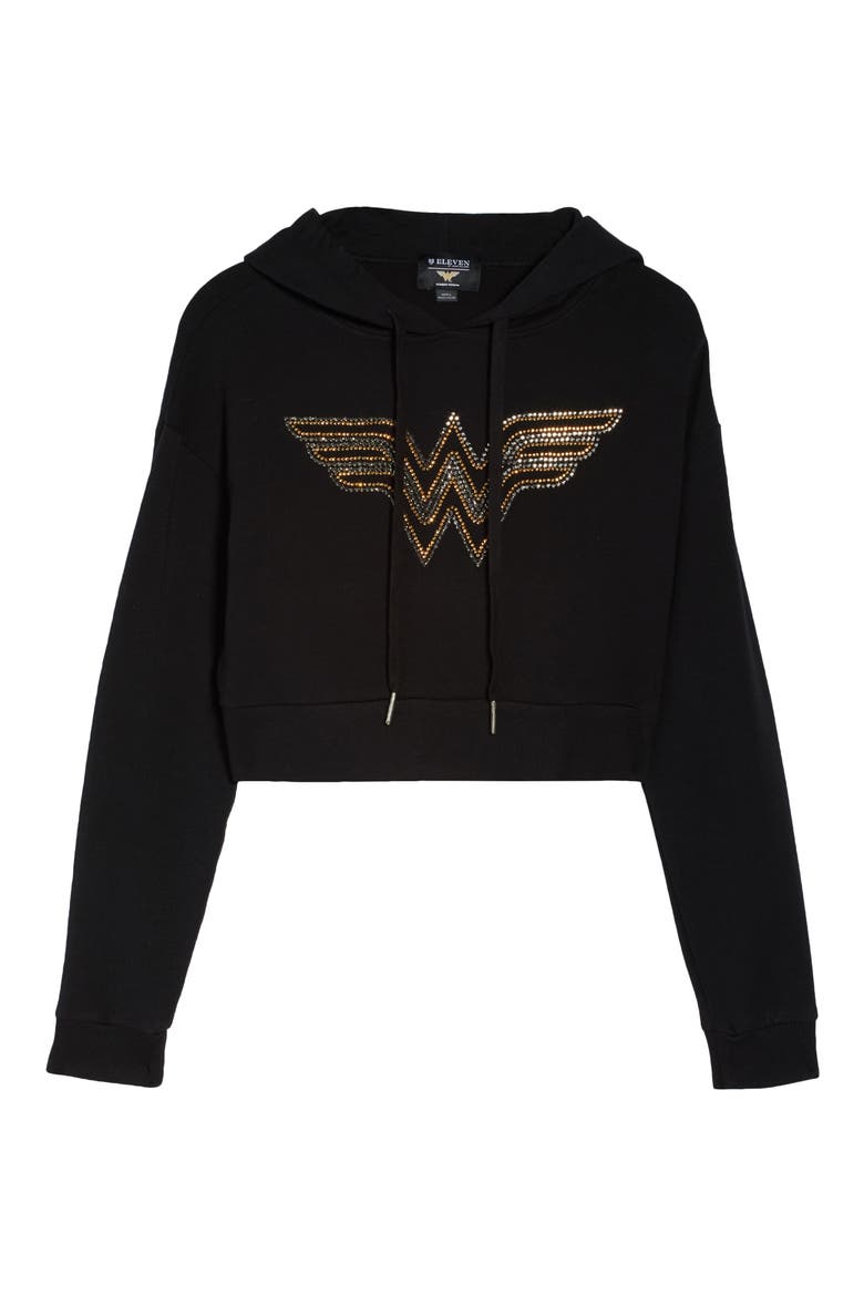 Member Crop Tennis Hoodie, Alternate, color, BLACK