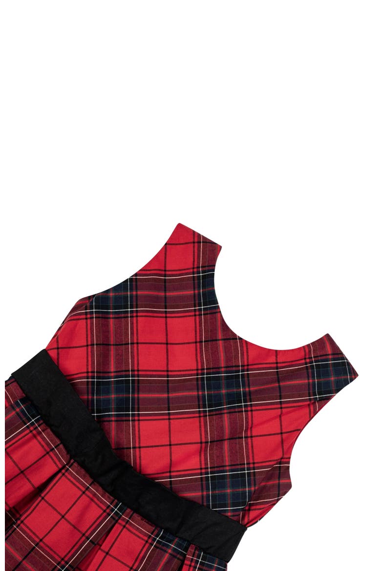 Baby Girls' Pleated Party Dress, Infant, Alternate, color, Red Holiday Plaid