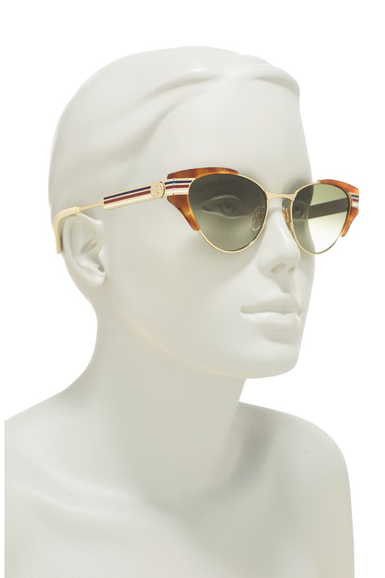 55mm Cat Eye Sunglasses, Alternate, color, HAVANA GOLD GREEN/GGN