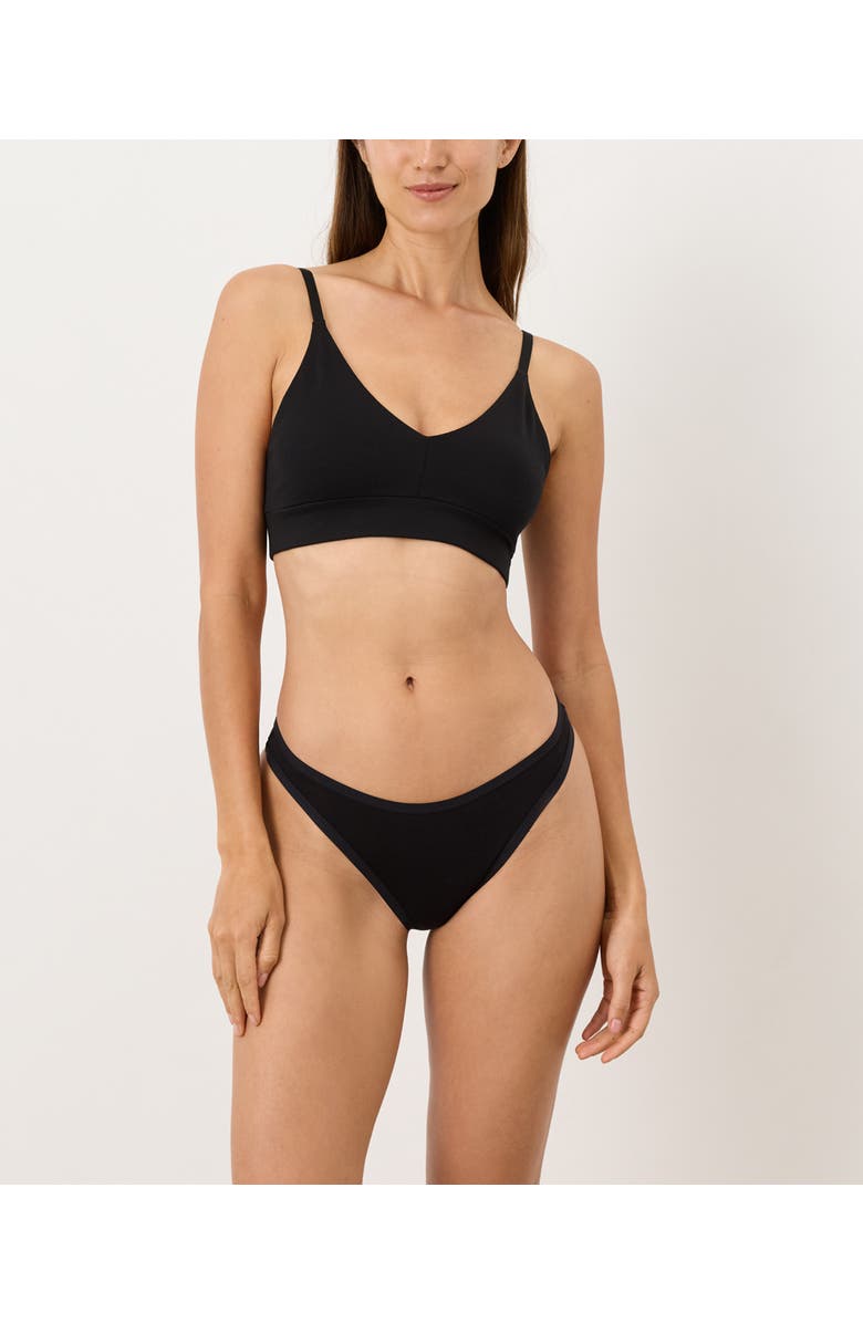 Pact Organic Cotton Everyday Classic Thong 5-Pack, Alternate, color, Black