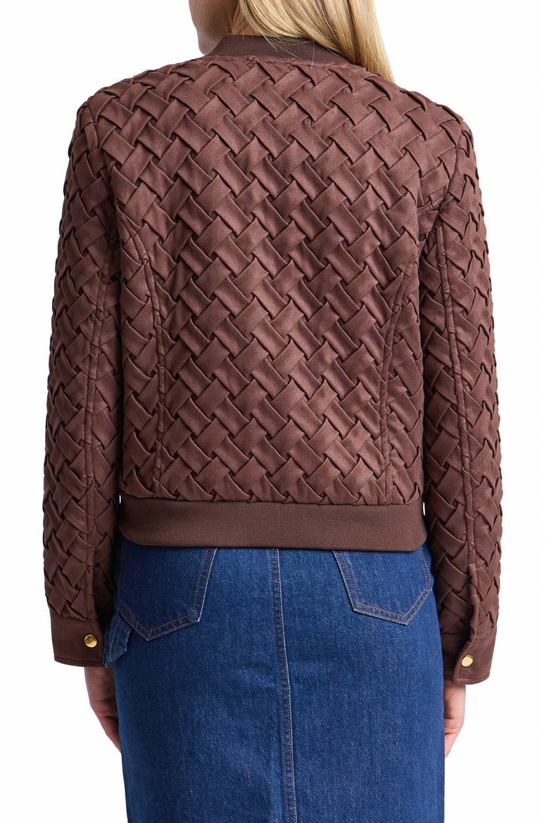 Woven Bomber Jacket, Alternate, color, CHOCOLATE BROWN