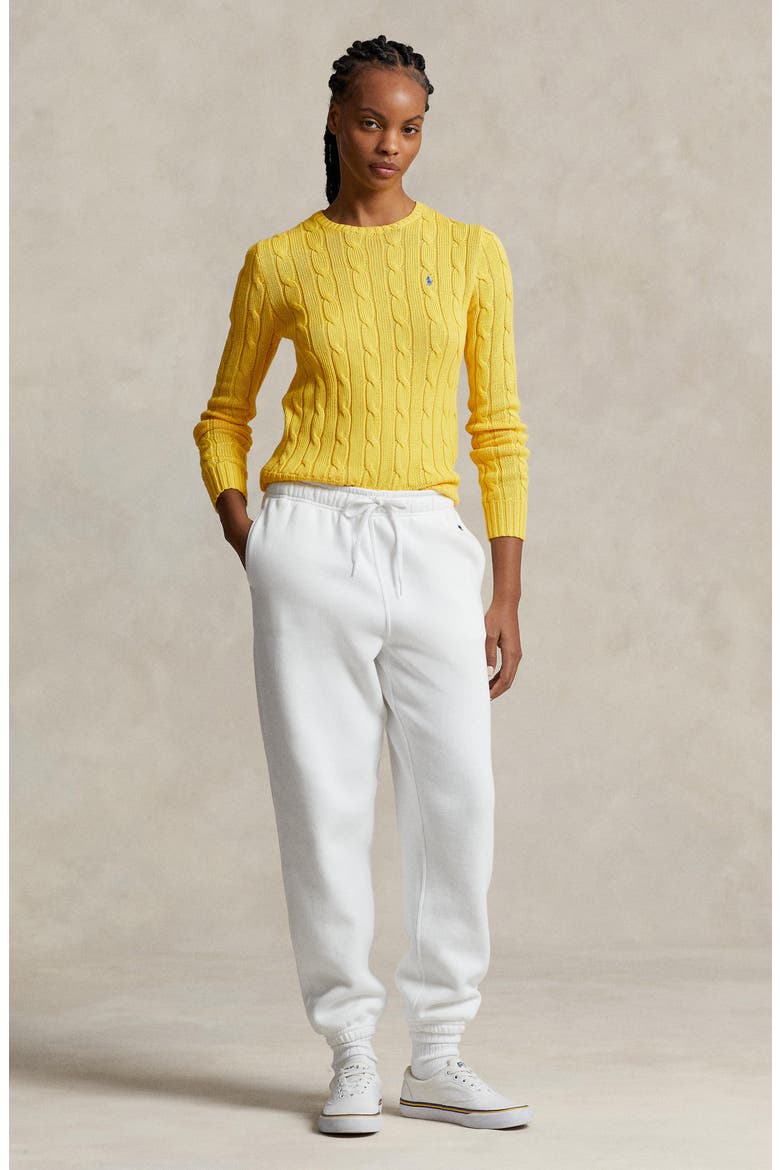 Julianna Cotton Cable Sweater, Alternate, color, TRAINER YELLOW