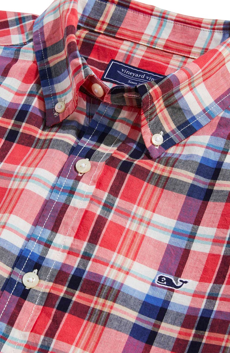 vineyard vines Madras Plaid Cotton Button-Down Shirt, Alternate, color,